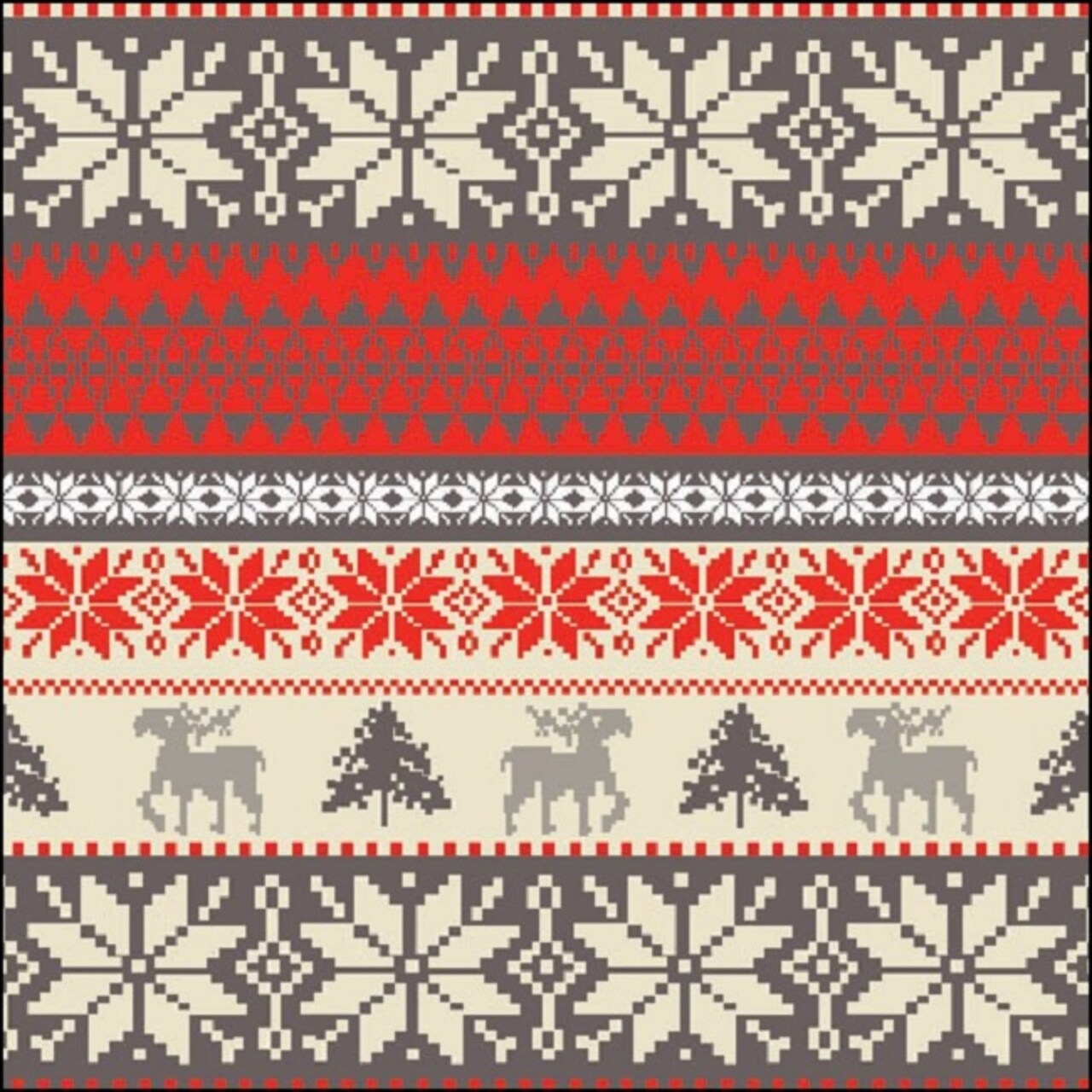 The Ribbon People Pack of 60 Nordic Winter Design Lunch Napkins 6.5"